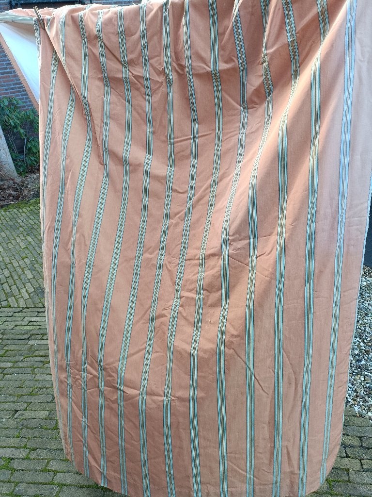 Vintage gordijn DUBBEL GEVOERD FLANEL 2200 gram 283 x 74 cm, Ophalen of Verzenden, Gebruikt, Gordijn