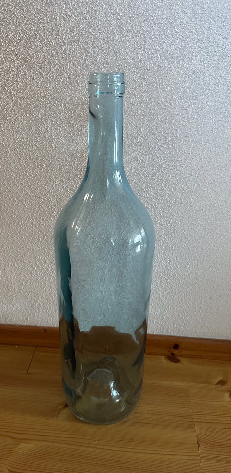 Vaas fles glas blauw, Ophalen, Zo goed als nieuw, Blauw, Glas