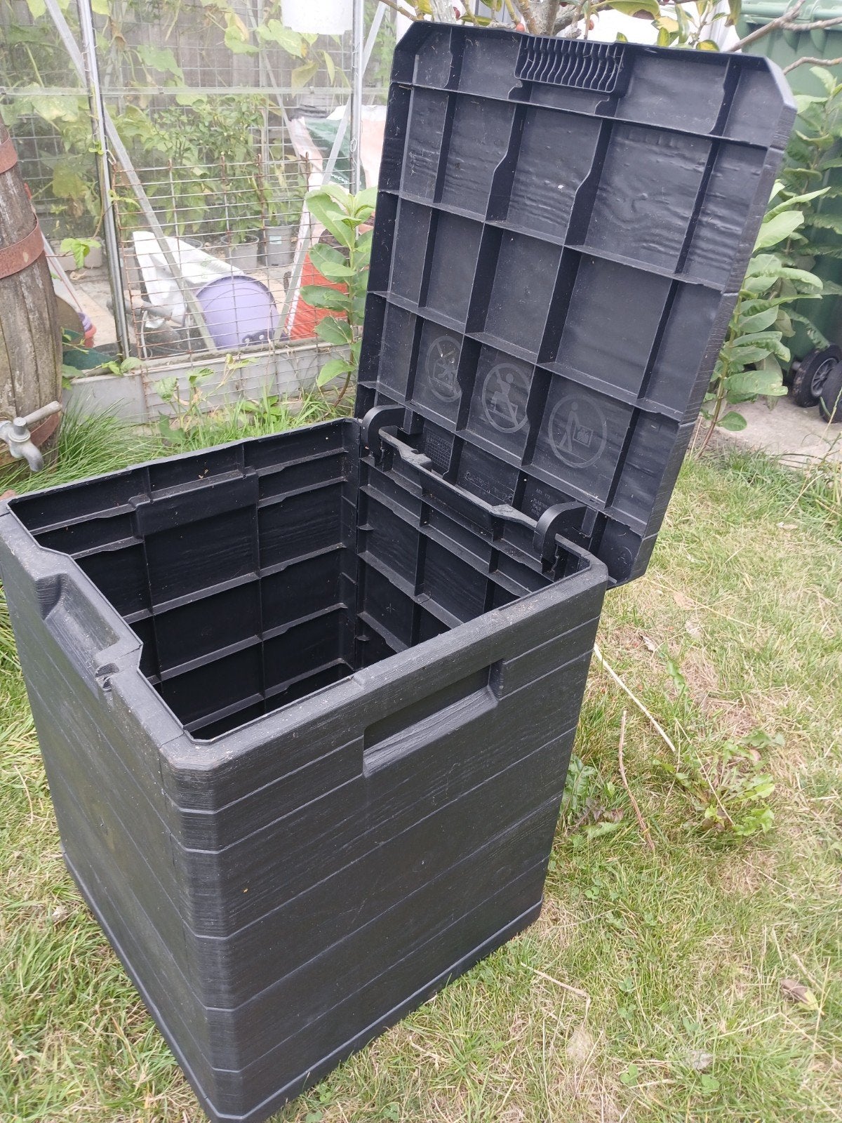Zwarte opbergbak/kist met handvatten, niet gebruikt, 50 tot 100 cm, Nieuw, Ophalen of Verzenden, 5 – 50