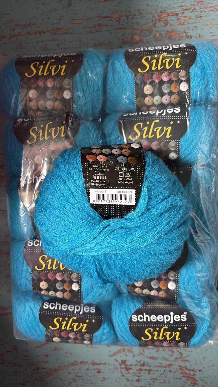 Scheepjes Silvi 10-pack aqua nieuw, Hobby en Vrije tijd, Ophalen of Verzenden, Nieuw, Breien of Haken, Wol of Garen