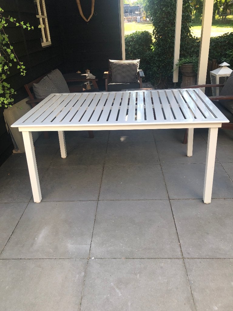 Tuintafel Wit Aluminium, Ophalen, Gebruikt, Rechthoekig, Aluminium