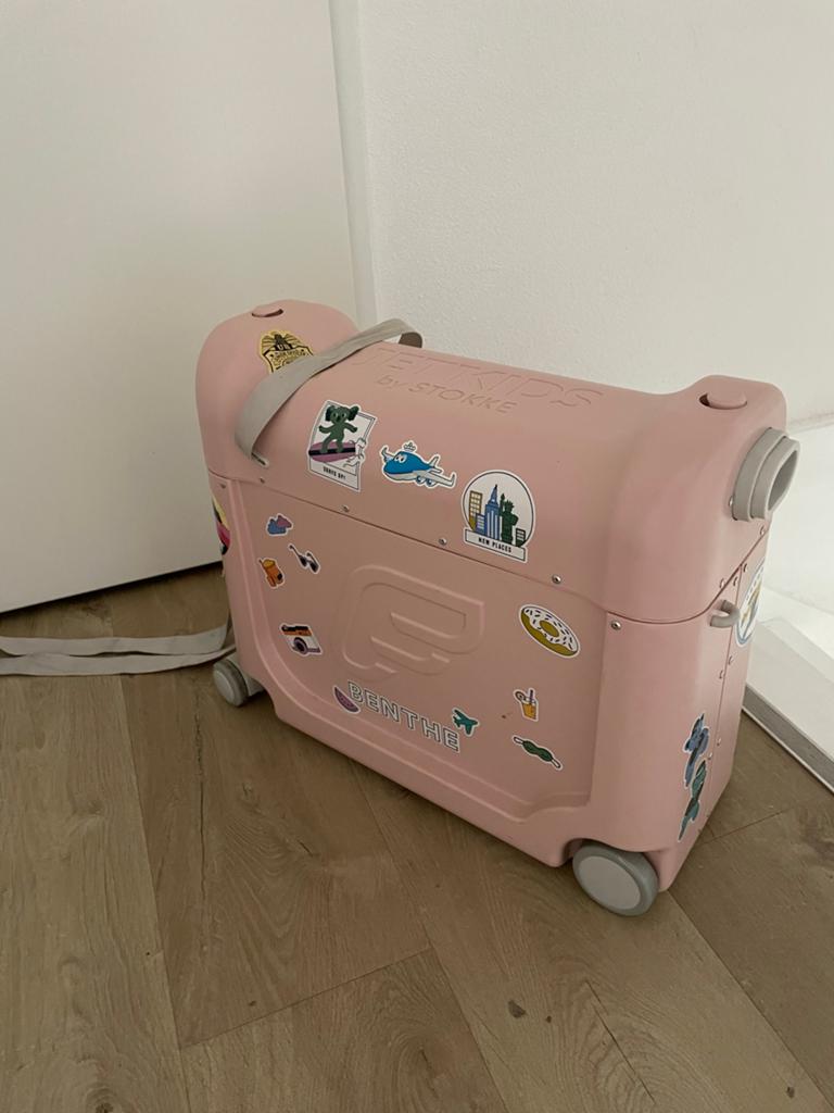 Stokke JetKids BedBox Roze Kinderkoffer - compleet, Ophalen, Gebruikt