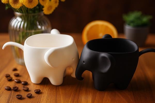 Duurzame 3D-geprinte bloempot met olifantontwerp, Kunststof, Rond, Ophalen of Verzenden, Binnen