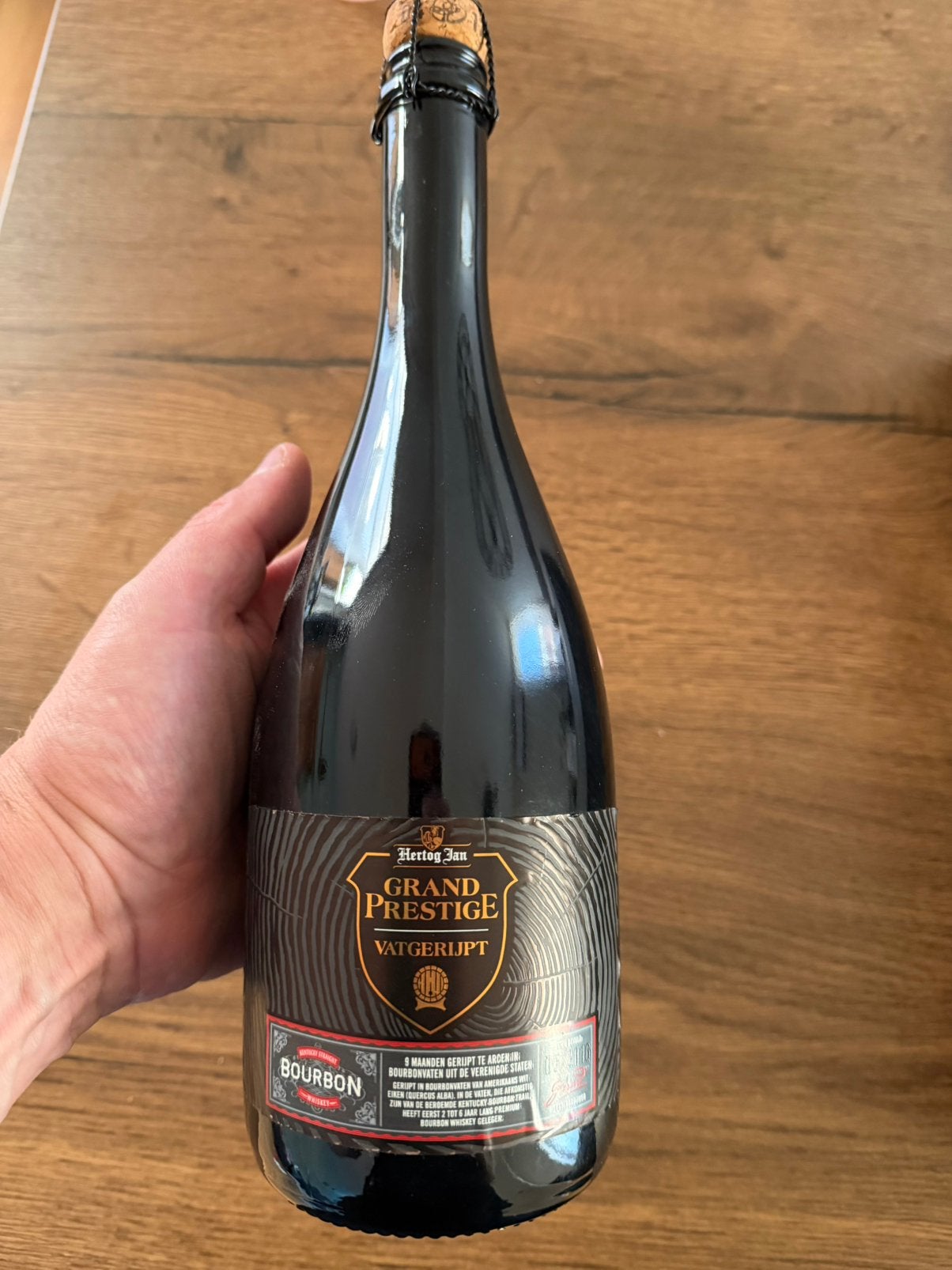 Hertog jan vatgerijpt bourbon 2017, Verzamelen, Ophalen of Verzenden, Zo goed als nieuw, Flesje(s), Hertog Jan