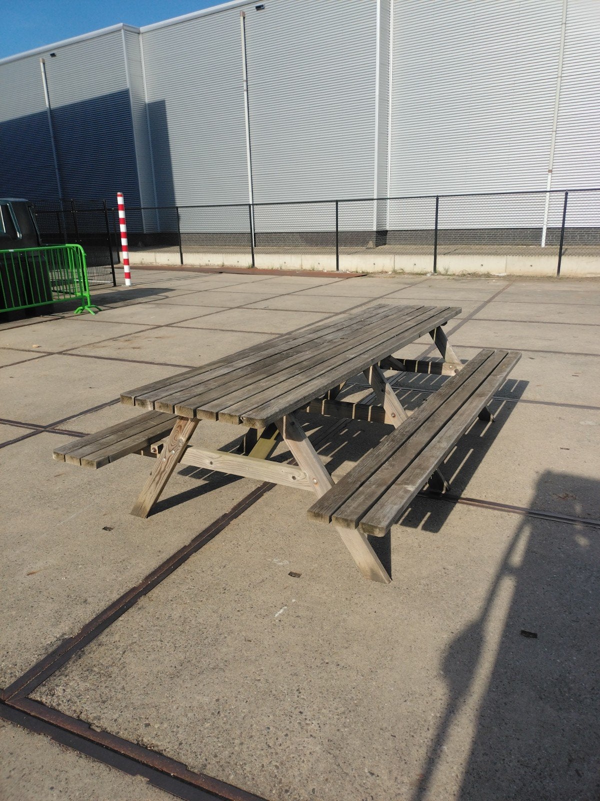 houten picknicktafel met banken, Ophalen, Gebruikt, Rechthoekig, Hout