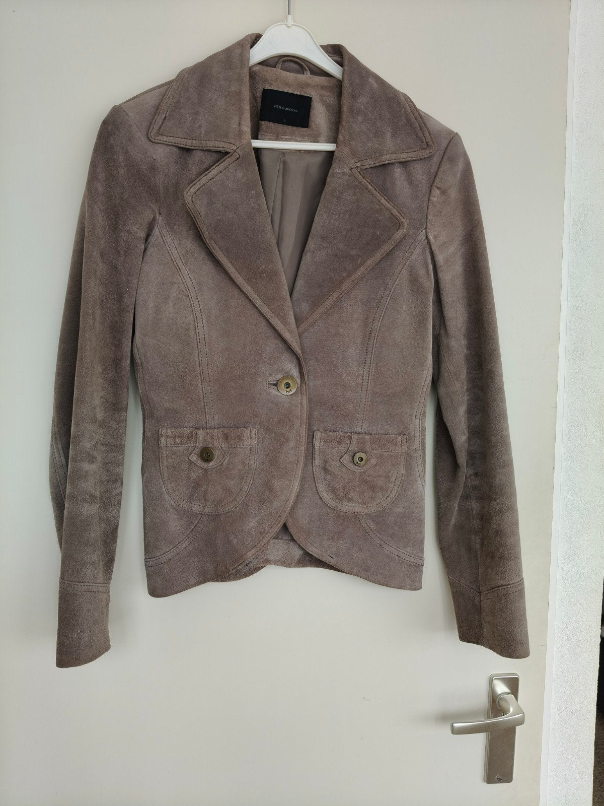 Vero Moda Danita Suede Jasje Maat L, Bruin, Vero Moda, Maat 42/44 (L), Ophalen of Verzenden