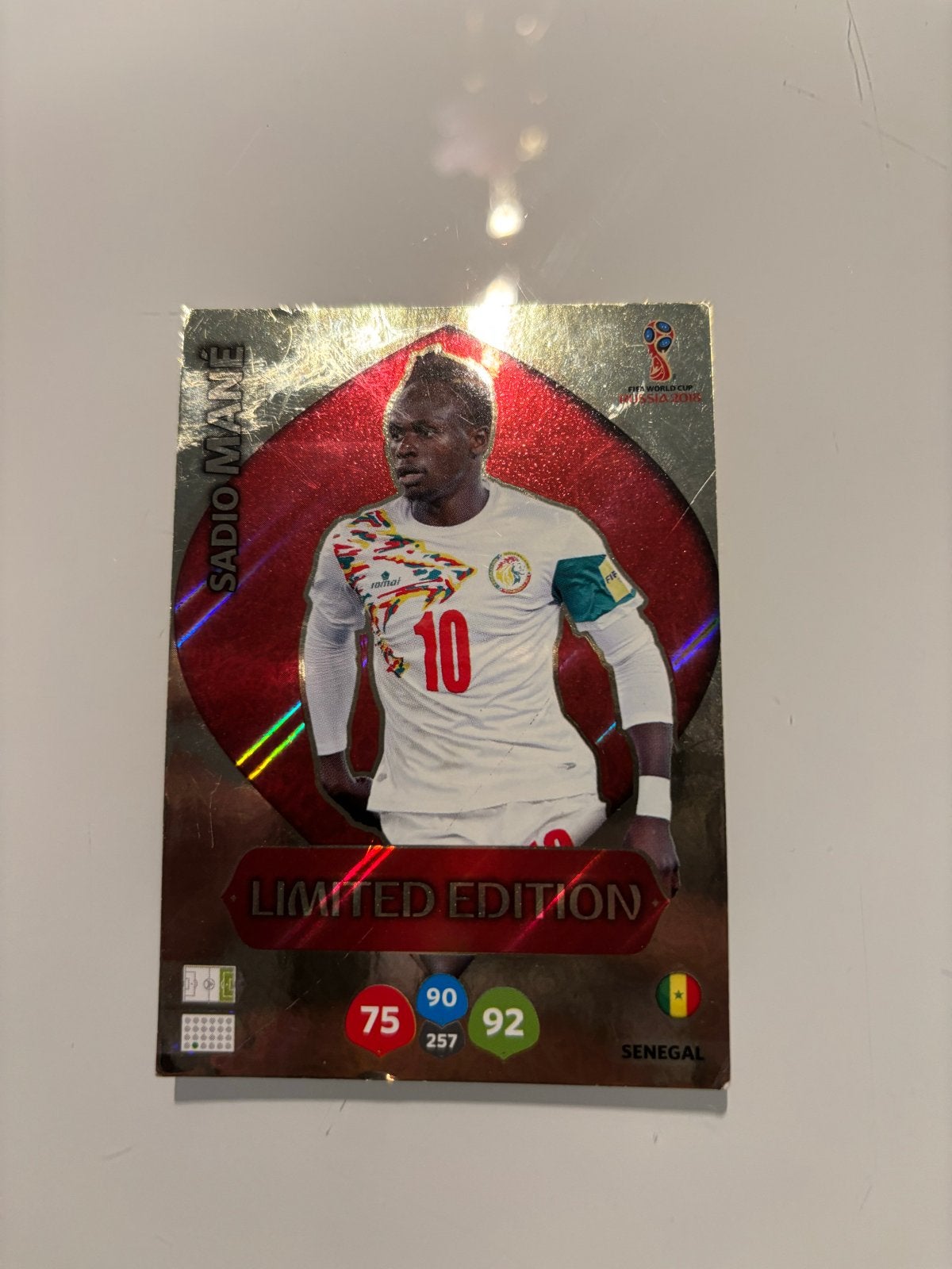 Sadio Mané Limited Edition Panini Adrenalyn XL WK 2018 kaart, Verzenden, Zo goed als nieuw, Buitenlandse clubs, Spelerskaart
