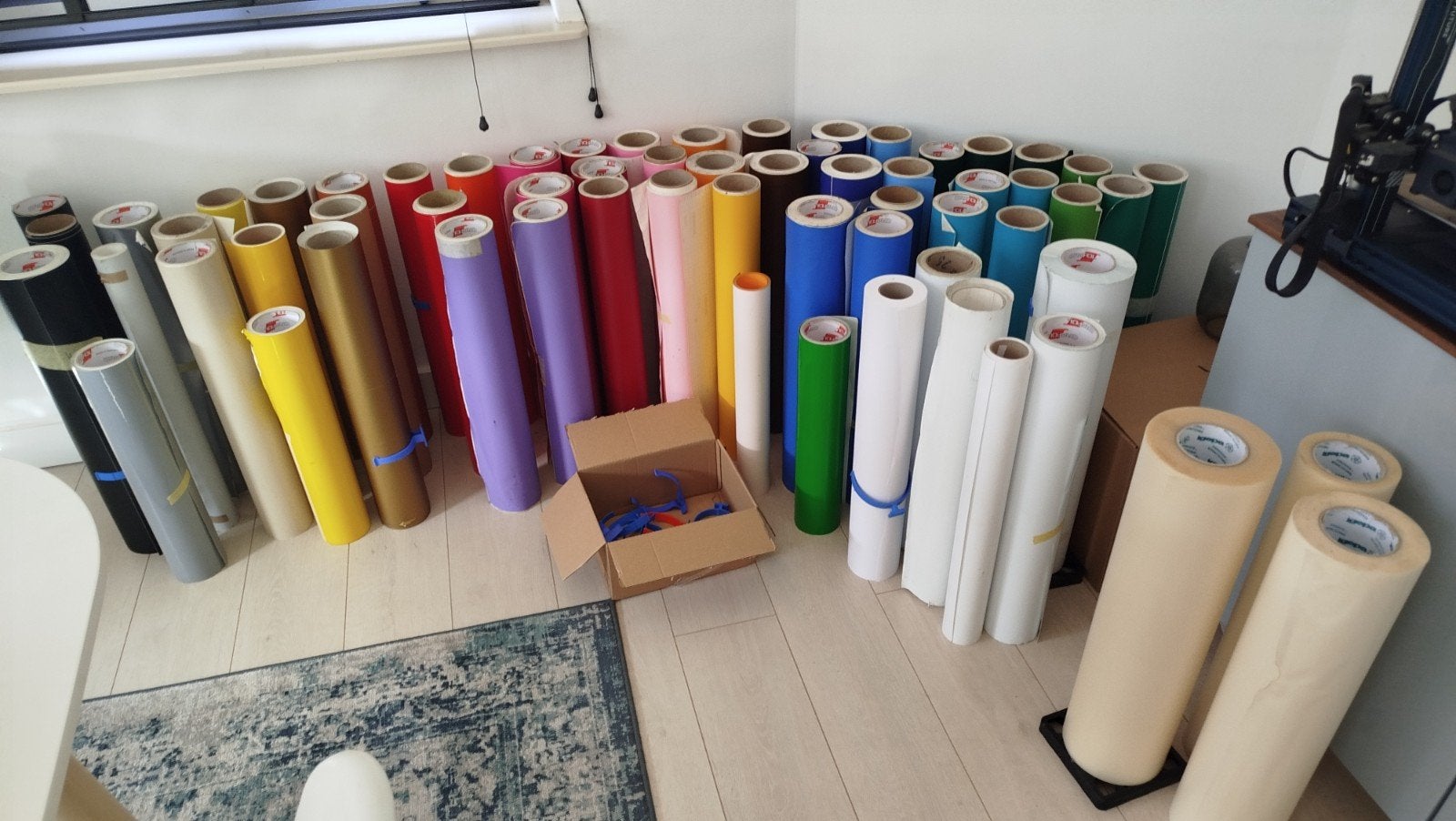 Grote partij snijvinyl snijplotter folie 60cm vinyl, Ophalen, Meerkleurig, Zo goed als nieuw, Knutselmateriaal