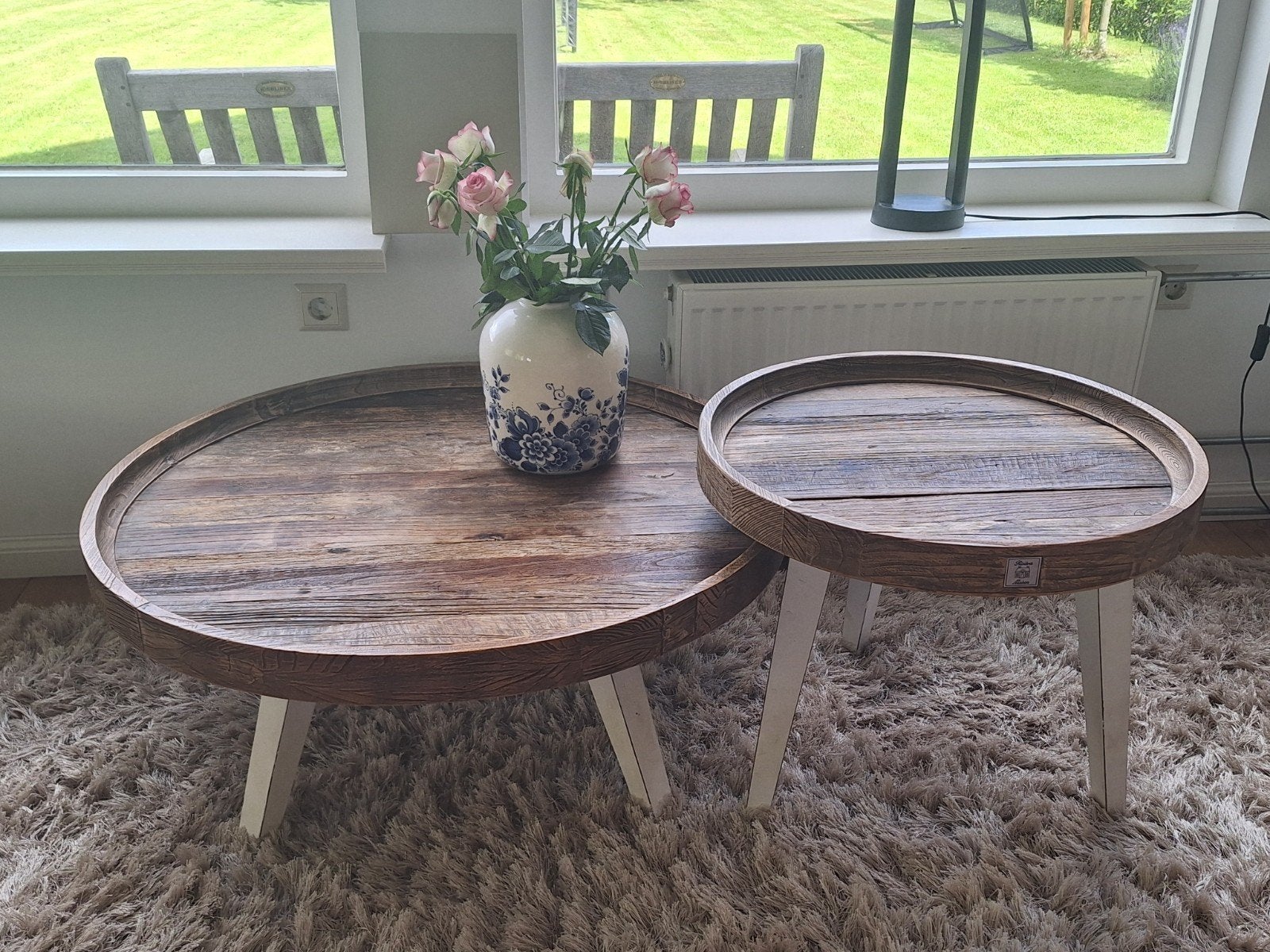 Salontafels/coffeetables Riviera Maison 'Lindholm', Huis en Inrichting, Ophalen, Gebruikt, 50 tot 100 cm, Rond