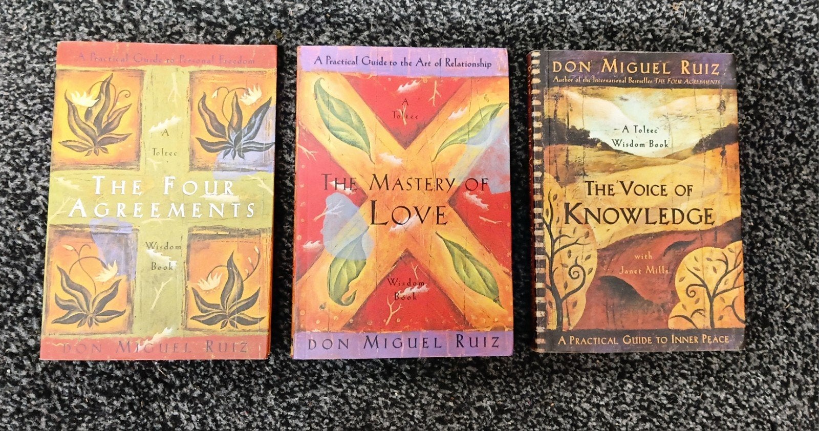 Don Miguel Ruiz Toltec Wisdom set of 3 books in English, Ophalen of Verzenden, Zo goed als nieuw, Spiritualiteit algemeen, Achtergrond en Informatie