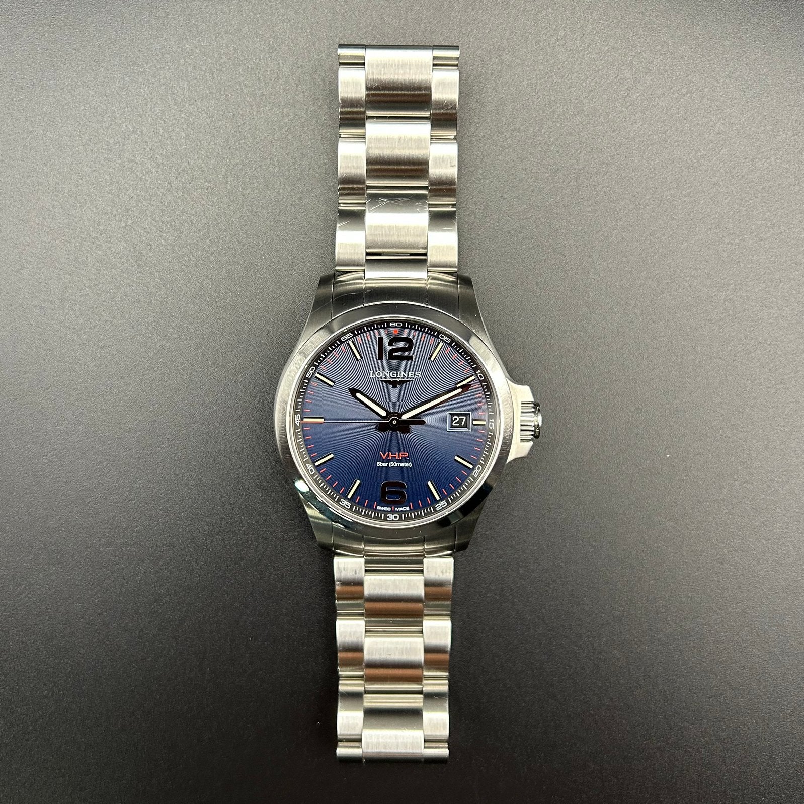 Longines V.H.P. 43mm, Full Set, Overige merken, Staal, Gebruikt, Staal