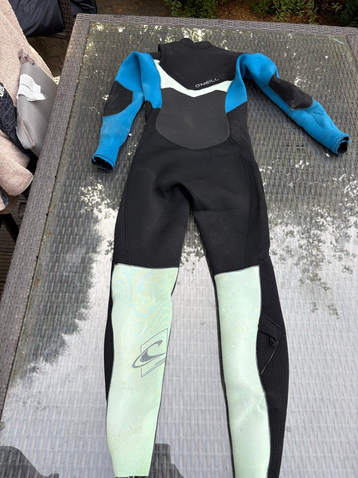 O'Neill Wetsuit - Maat S/M - Blauw/Zwart/Groen, Ophalen of Verzenden, Gebruikt, Dame of Heer, Wetsuit