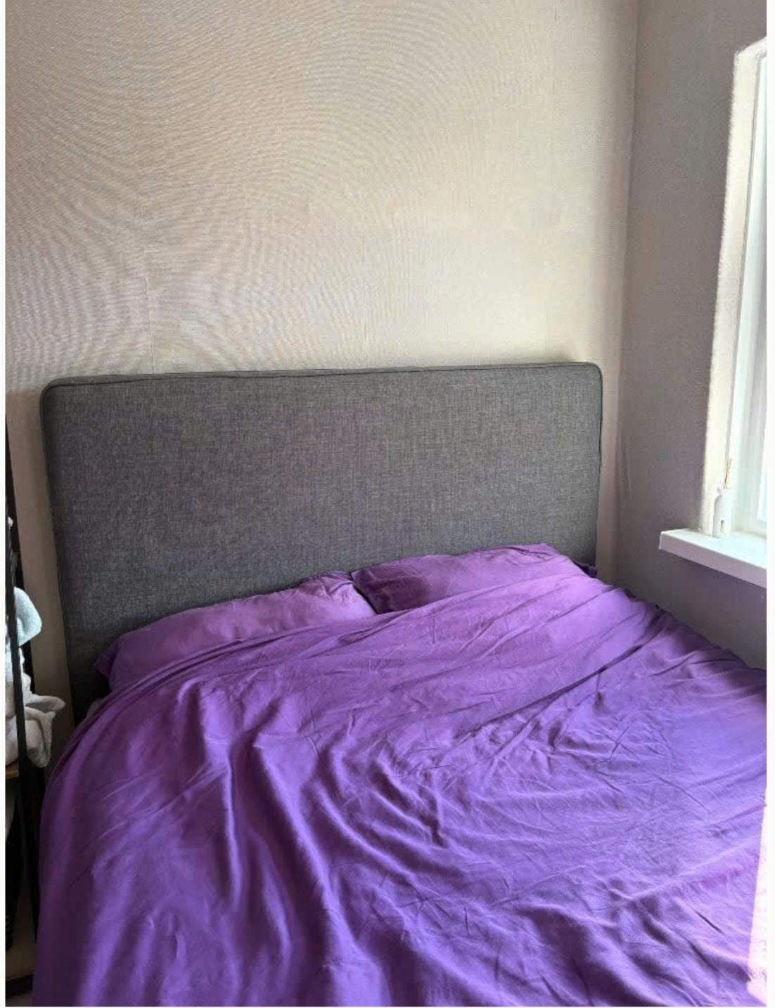 Boxspring 140x200 grijs, Ophalen, Gebruikt, Tweepersoons, 140 cm