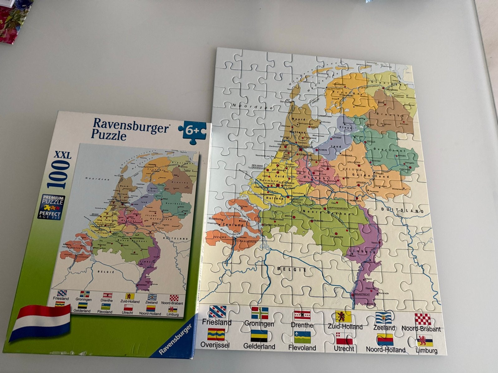 Ravensburger XXL Puzzel Nederland Kaart 100 Stukjes, Ophalen of Verzenden, Minder dan 500 stukjes, Gebruikt, Legpuzzel