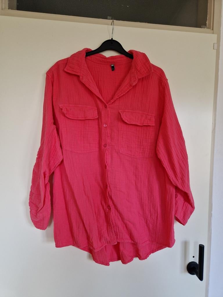 Katoenen blouse neon roze maat XL, Ophalen, Zo goed als nieuw, Maat 46/48 (XL) of groter, Roze