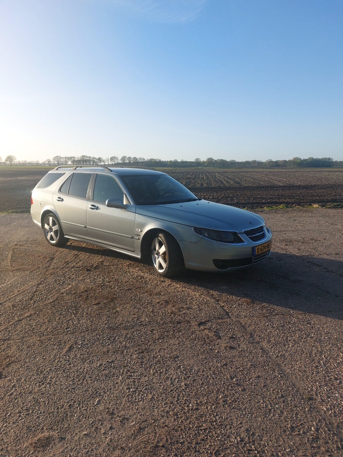 Saab 2009 Grijs, Auto's, Saab, 1800 kg, 4 cilinders, Leder en Stof, Stationwagon