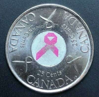 Canada - 25 cent 2006 - Pink Ribbon - Circulated, Verzenden, Noord-Amerika, Losse munt