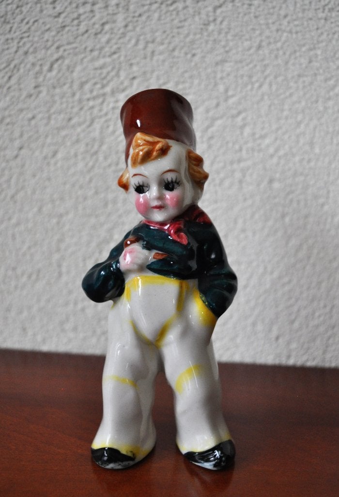Oud Beeldje Boertje met Pijp 15 cm Tobacciana 1950, Ophalen of Verzenden