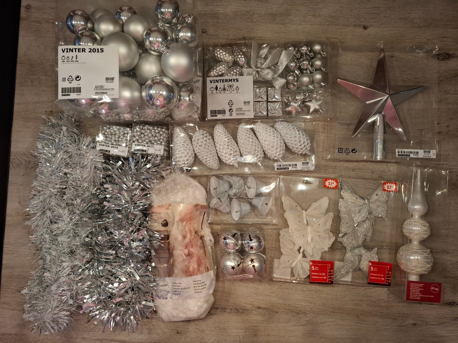 zilveren kerstboomversiering, Ophalen of Verzenden, Zo goed als nieuw