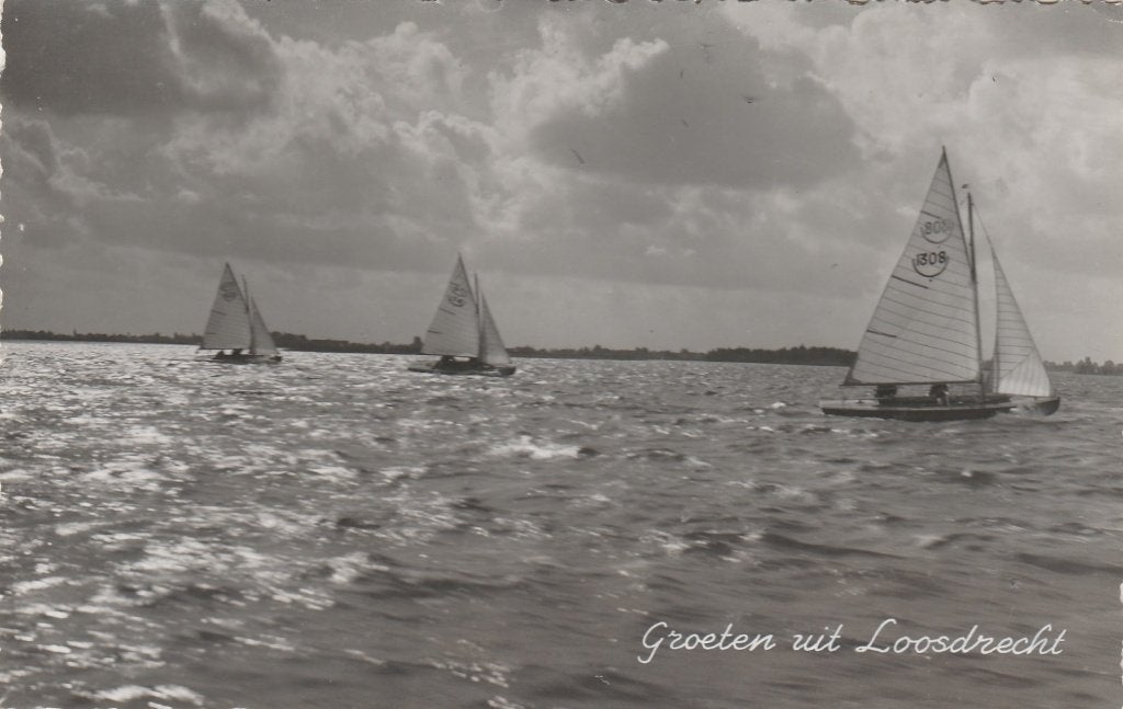 LOOSDRECHT Zeilen op de Plassen Groeten, Verzenden, 1940 tot 1960, Ongelopen, Noord-Holland