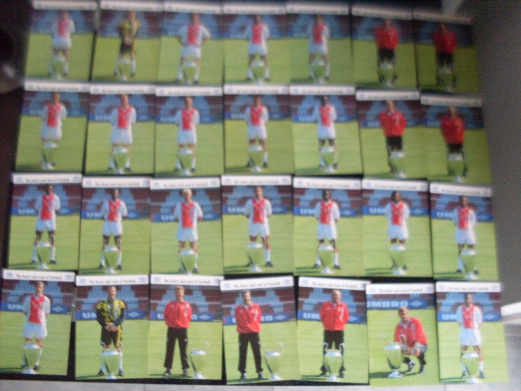 29x ajax spelerskaarten umbro abn-amro 1995 - 1996 partij, Verzenden, Gebruikt, Ajax, Poster, Plaatje of Sticker
