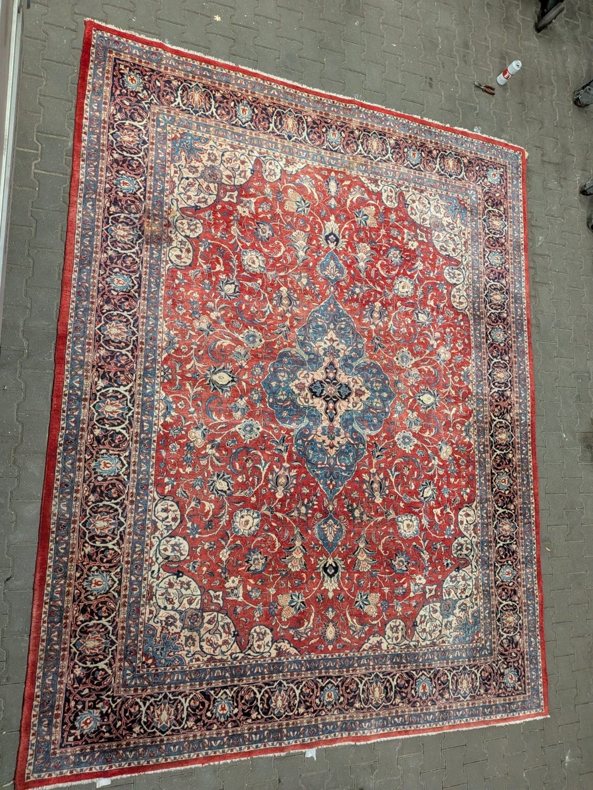 Perzisch Ghom (Gum/Qom) Tapijt | Handgeknoopt | 370 × 290 cm, Huis en Inrichting, Stoffering | Tapijten en Kleden, Blauw, 200 cm of meer