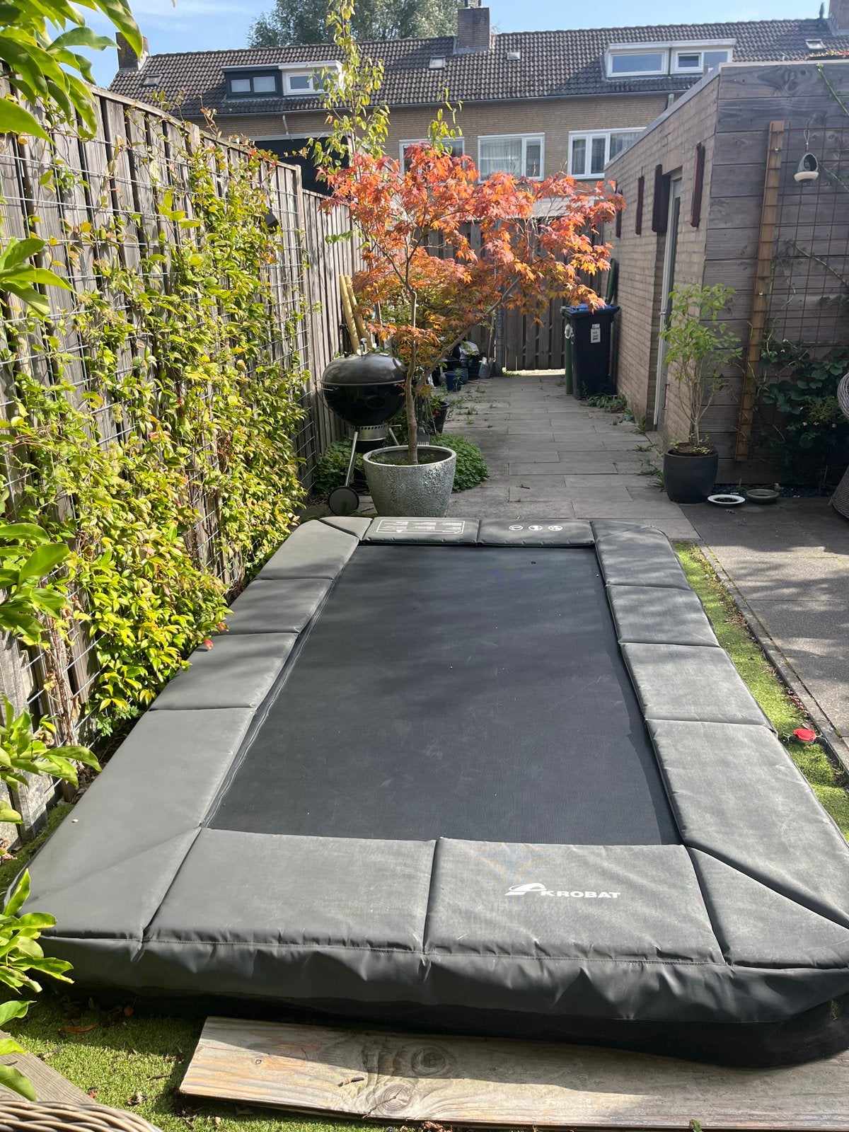 Akrobat ingegraven trampoline 3.10 x 1.90 meter, Ophalen, Gebruikt