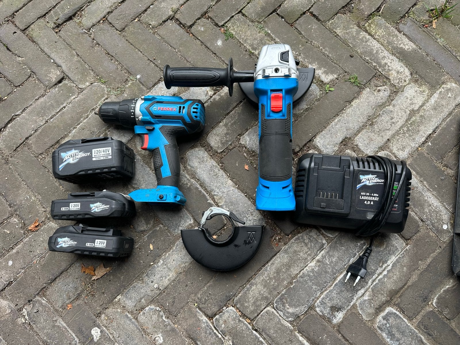 Ferrer 20 volt Accu Boormachine & Slijpmachine Set, Ophalen, Gebruikt, Boor- en Schroefmachine