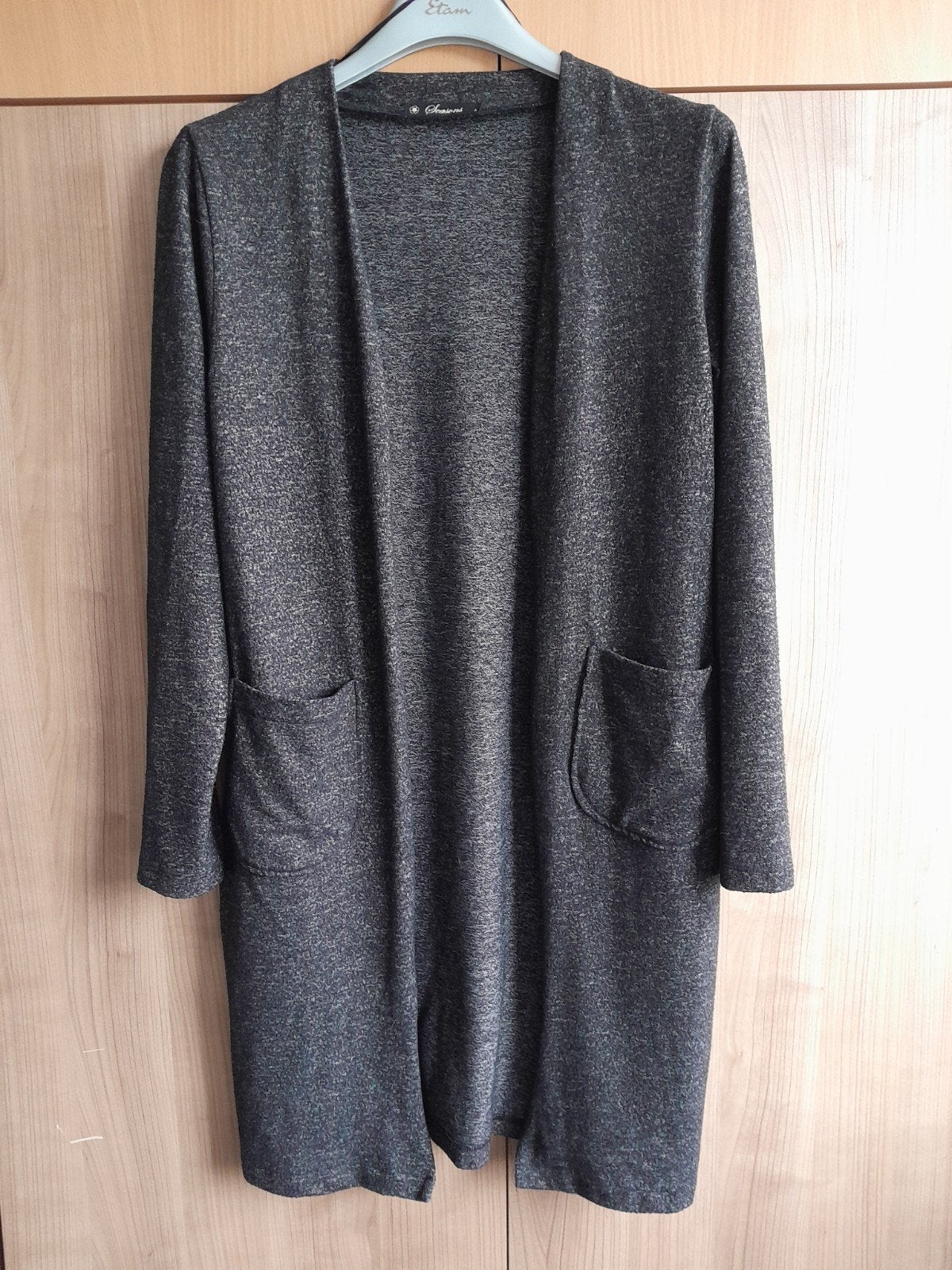 Lang antraciet/zwart gemêleerd vest van Seasons maat S, Zwart, Seasons, Ophalen of Verzenden, Maat 36 (S)
