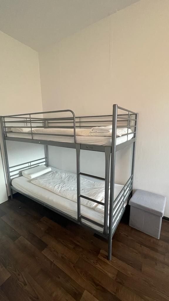 Stevig metalen stapelbed, Huis en Inrichting, Slaapkamer | Stapelbedden en Hoogslapers, Ophalen, 90 cm, Tweepersoons, Minder dan 160 cm