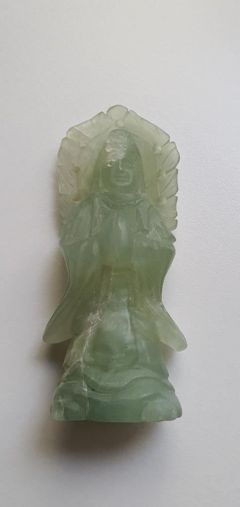 Antiek Jade beeldje, gebedskrans eindstuk, decoratie beeldje, Verzenden, Mineraal