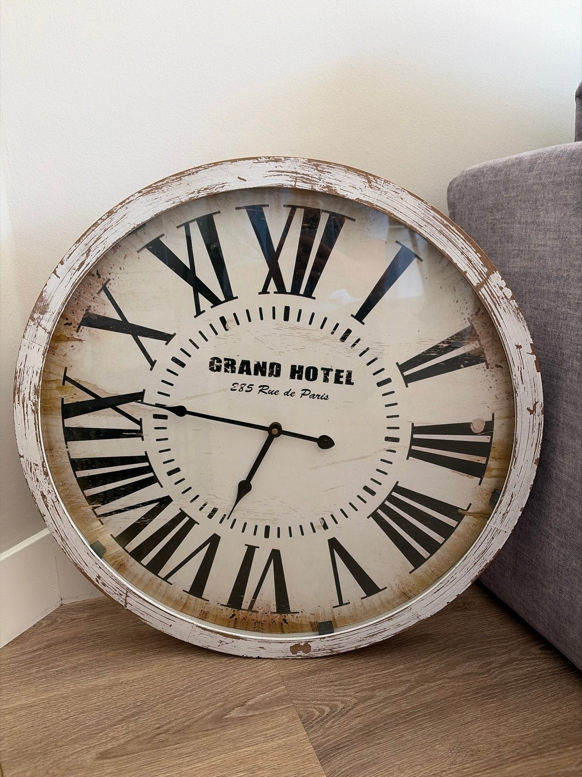 wandklok 'Grand Hotel' - Wit/Bruin, Ophalen, Wandklok, Wit, Vintage