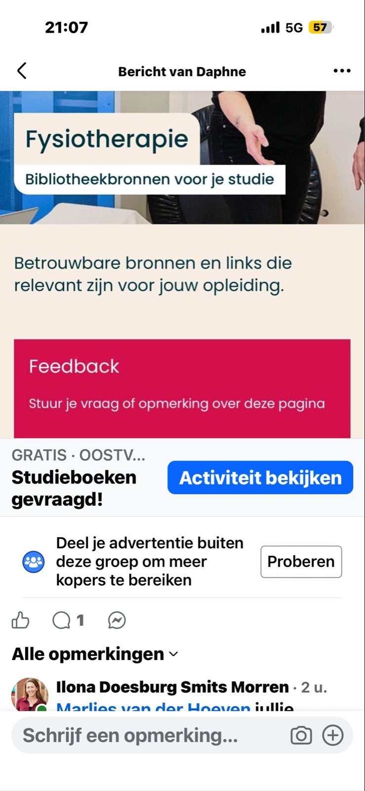 Studieboeken Fysiotherapie Gevraagd!, Ophalen of Verzenden, Beta, Gelezen, HBO