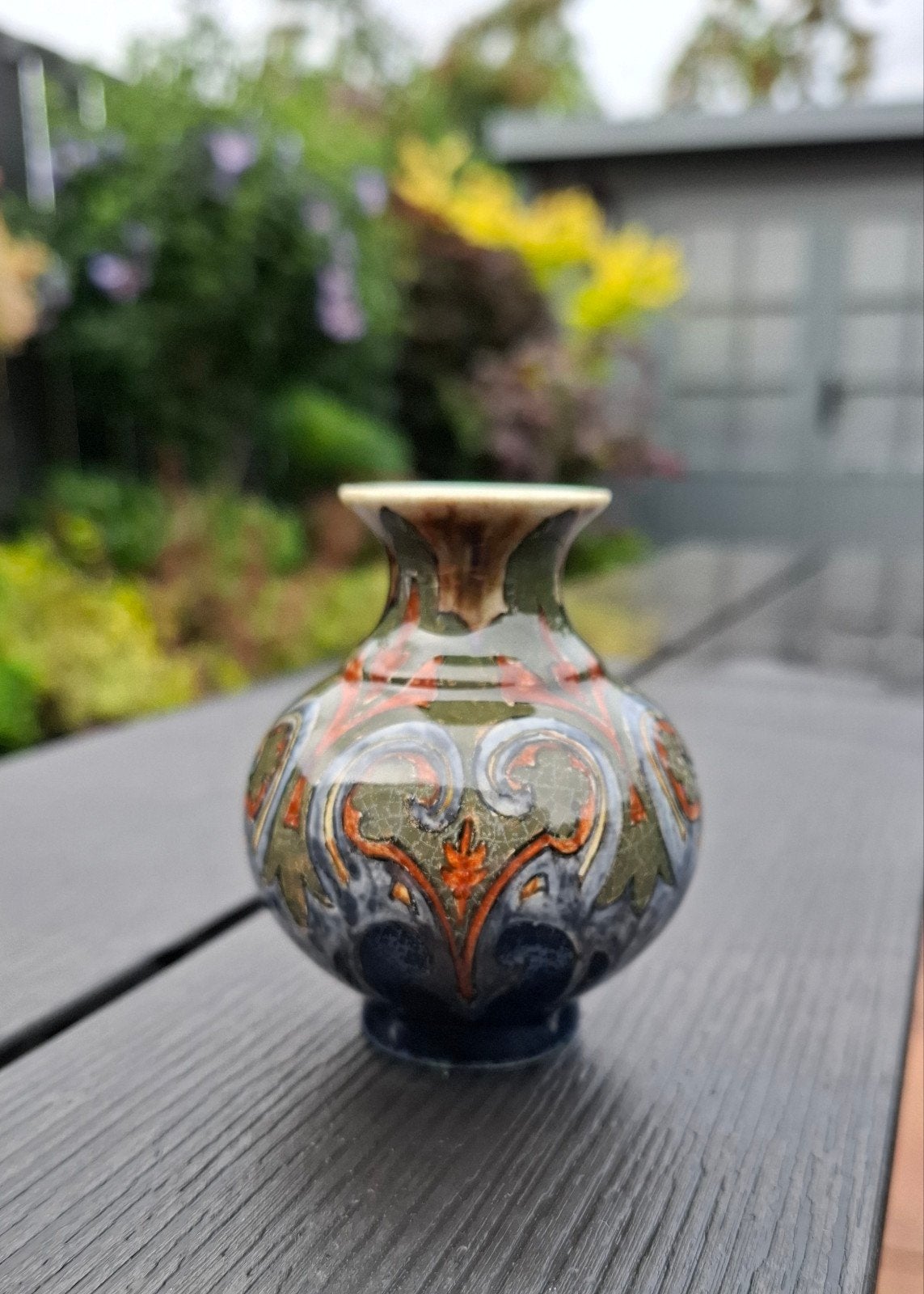 Zeldzaam mooi miniatuur Rozenburg den Haag plateel vaasje, Antiek en Kunst, Ophalen of Verzenden