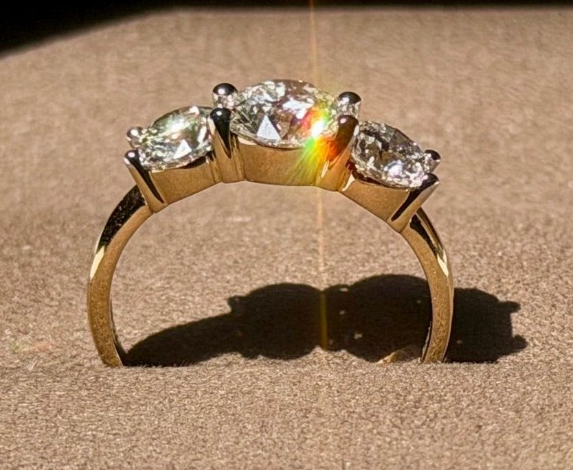 14K gouden ring met diamant 2.05ct met certificaat- 17,25mm, Nieuw, Ophalen of Verzenden, 17 tot 18, Met edelsteen