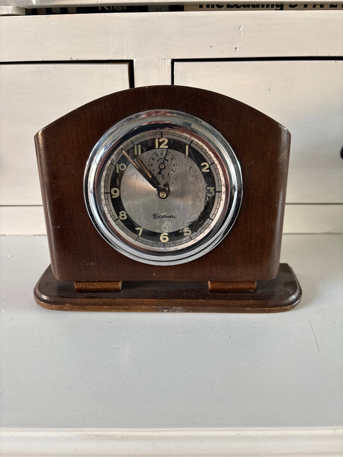Vintage houten tafelklok - Werkend, Ophalen of Verzenden