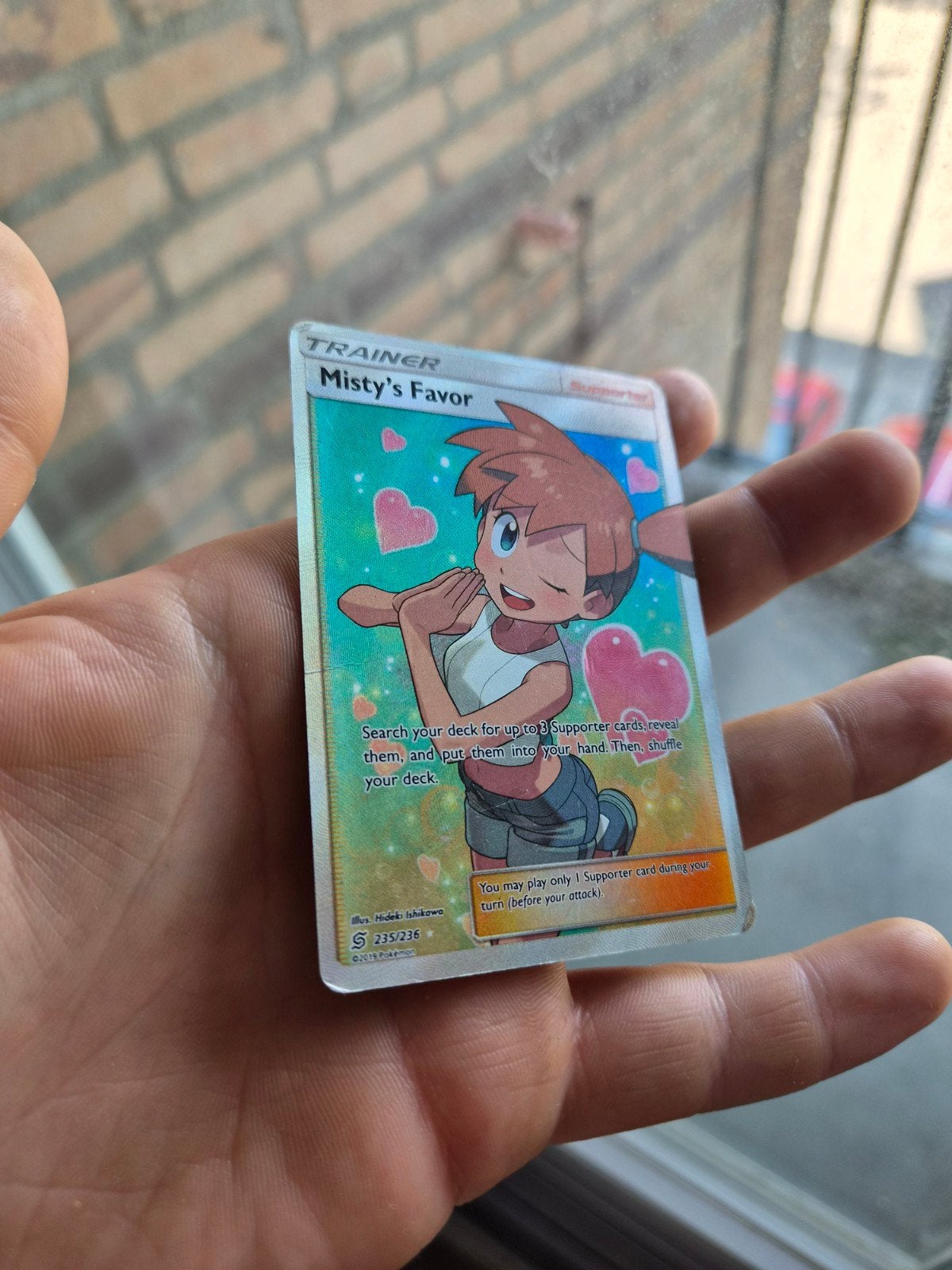 Misty's Favor Pokémon kaart - Gebruikte staat, Ophalen of Verzenden, Gebruikt, Losse kaart, Foil