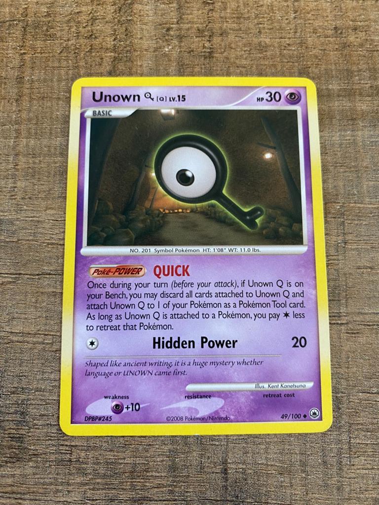 Pokémon Unown Q 49/100, Ophalen of Verzenden, Gebruikt, Losse kaart