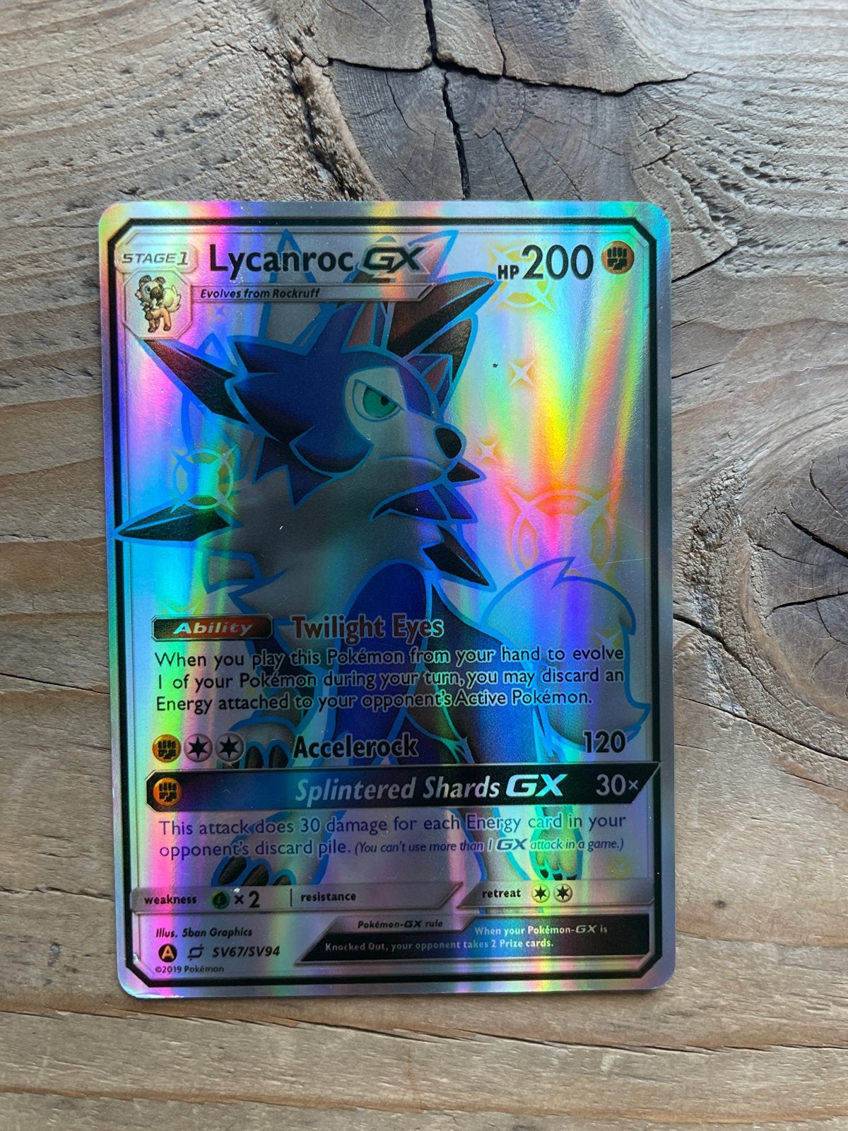 Lycanroc GX SV67/SV94 Pokémon kaart - Zo goed als nieuw, Ophalen of Verzenden, Zo goed als nieuw, Losse kaart, Foil