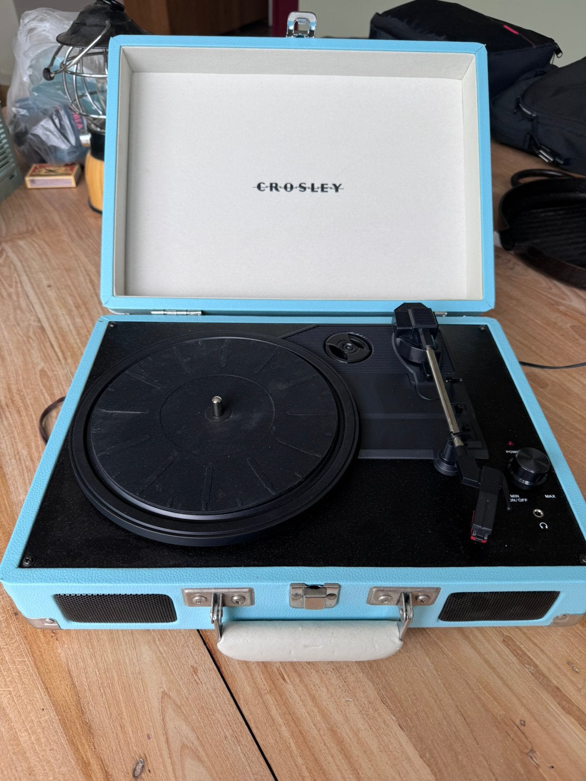 Crosley Platenspeler - lichtblauw koffermodel, Ophalen, Gebruikt, Platenspeler, Overige merken