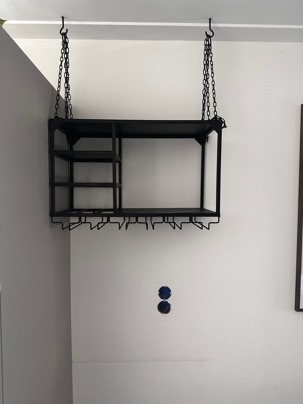 Wandplank met wijnrek en opslag voor 24 wijnglazen, Ophalen, Nieuw, Metaal, Minder dan 5 flessen