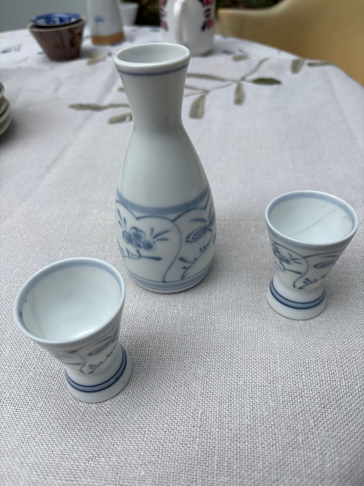 Vintage Japans Sake Set - Karaf en 2 Kopjes, Ophalen