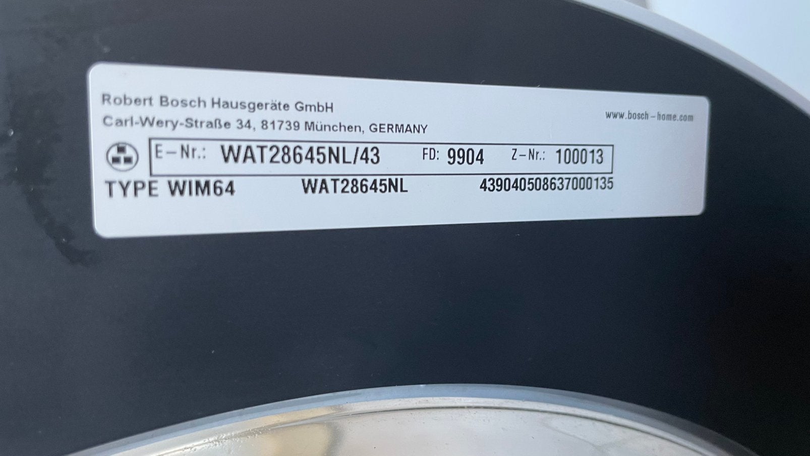 Bosch wasmachine klasse 6, Ophalen, Zo goed als nieuw, 85 tot 90 cm, 1200 tot 1600 toeren