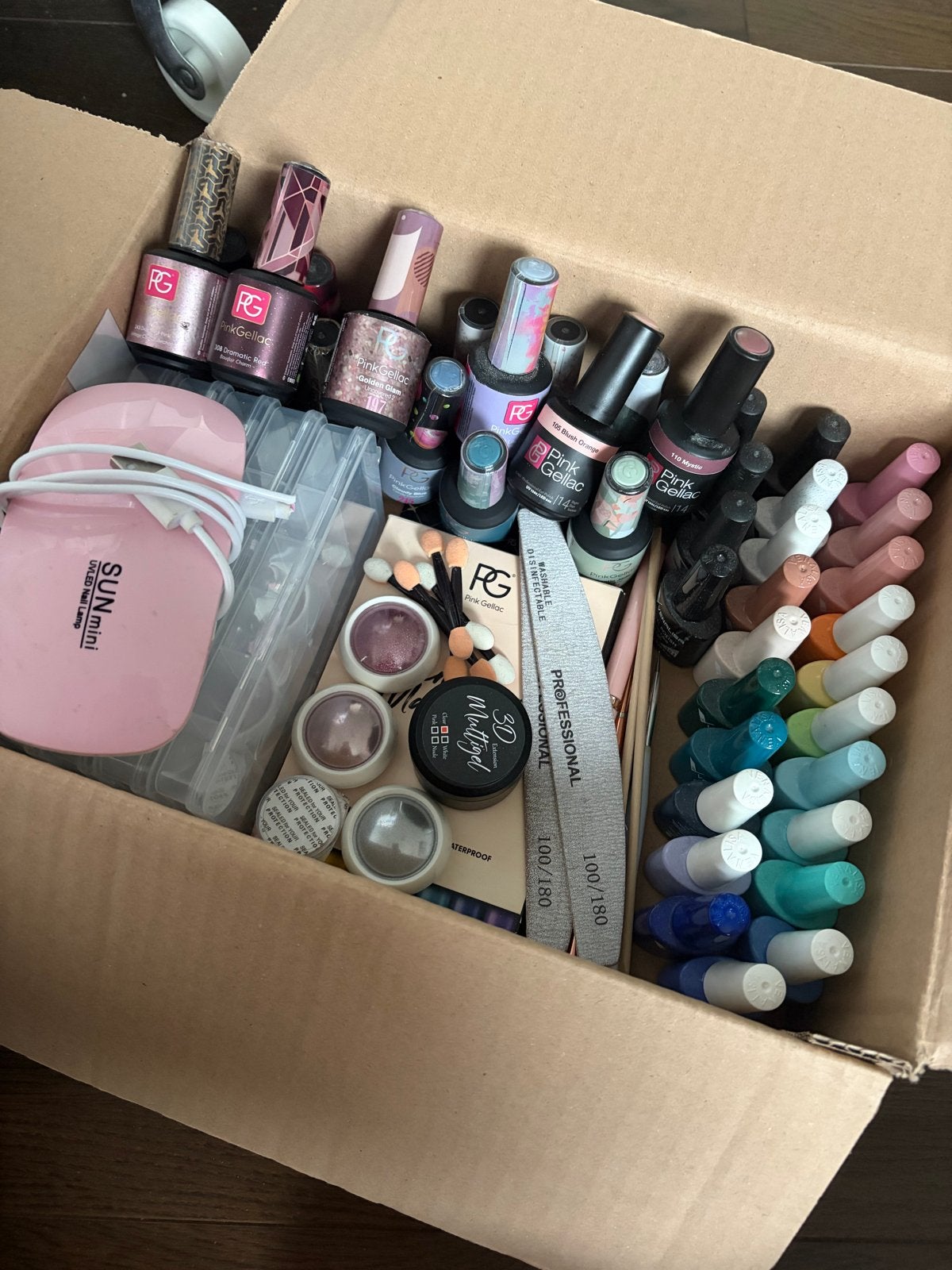 Grote Pink Gellac & Nagelbenodigdheden Set - Zo goed als nie, Ophalen of Verzenden, Zo goed als nieuw, Overige typen