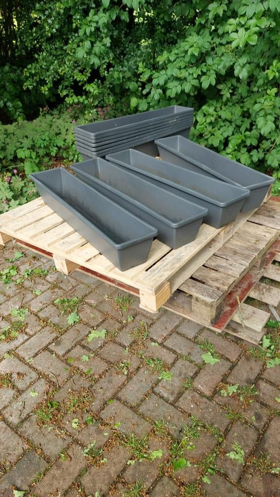Elho bloembakken 90 cm antraciet, Tuin en Terras, Bloembakken en Plantenbakken, Ophalen of Verzenden, Gebruikt, Kunststof, Minder dan 30 cm