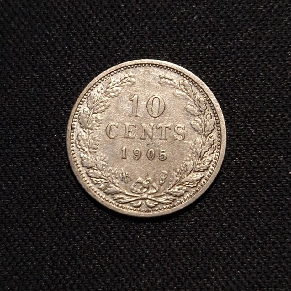 10 cent 1905, Postzegels en Munten, Munten | Nederland, Verzenden, Zilver, 10 cent, Koningin Wilhelmina