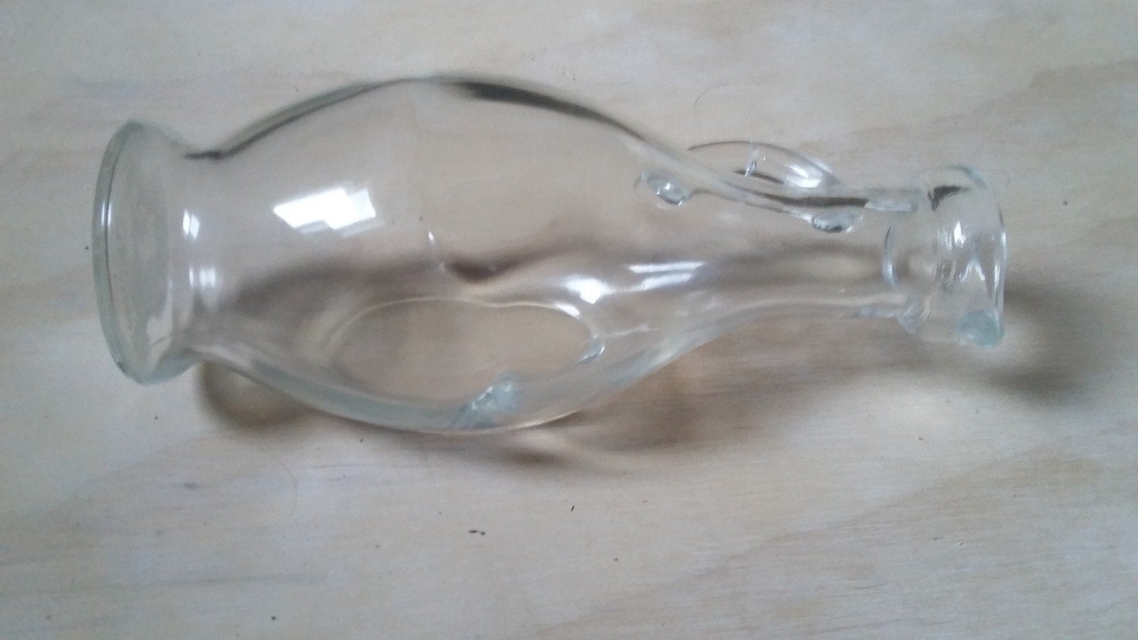 Leuk staand of liggend glazen mini vaasje!, Huis en Inrichting, Ophalen of Verzenden, Gebruikt, Transparant, Glas
