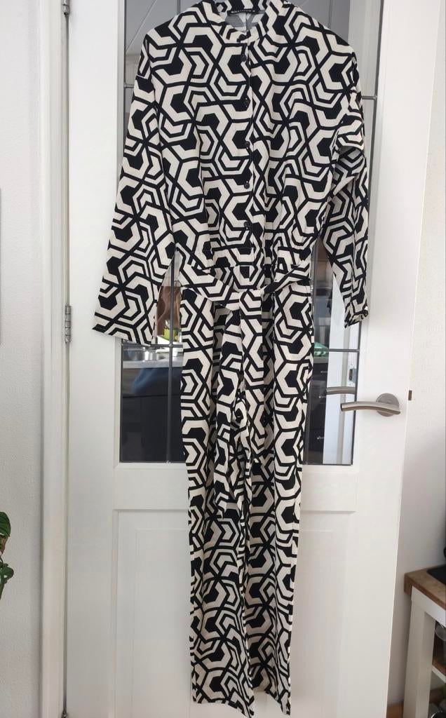 Expresso Jumpsuit Zwart/Wit Patroon - Maat 36 (Nieuw), Kleding | Dames, Jumpsuits, Expresso, Zwart, Nieuw, Ophalen of Verzenden