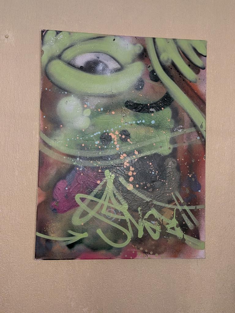 Abstract Graffiti Kunst Canvas Schilderij, Antiek en Kunst, Ophalen of Verzenden