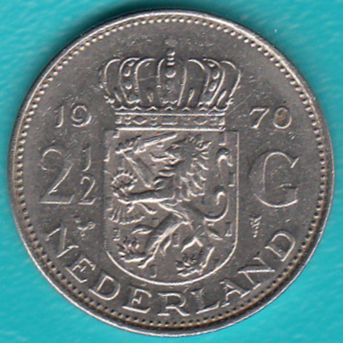Nederland 2½ gulden (rijksdaalder) 1970 Juliana, Sch. 1114, Postzegels en Munten, Munten | Nederland, Ophalen of Verzenden, Koningin Juliana